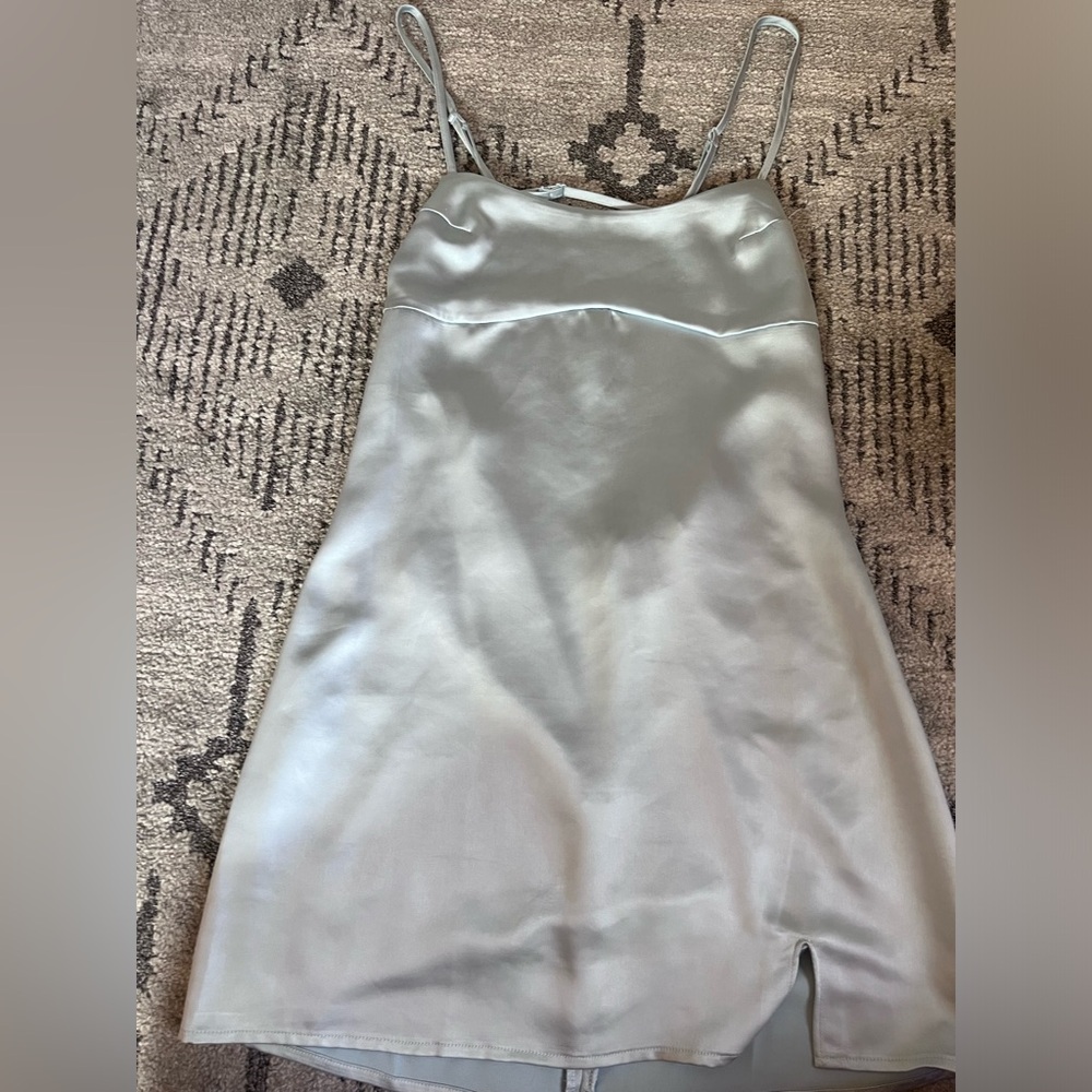 Blue Satin Urban Outfitters Dress